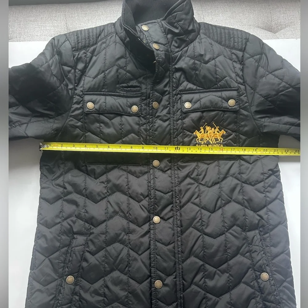 l Santa Monica Polo Club Quilted Jacket Black | Equestrian Style | Medium